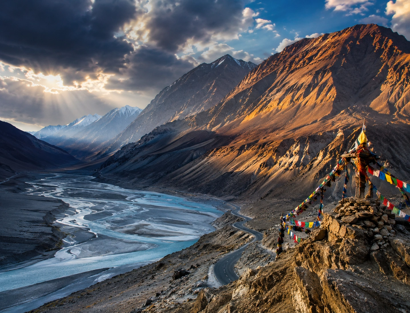 Dramatic mountain landscape - highlights of Ladakh trip